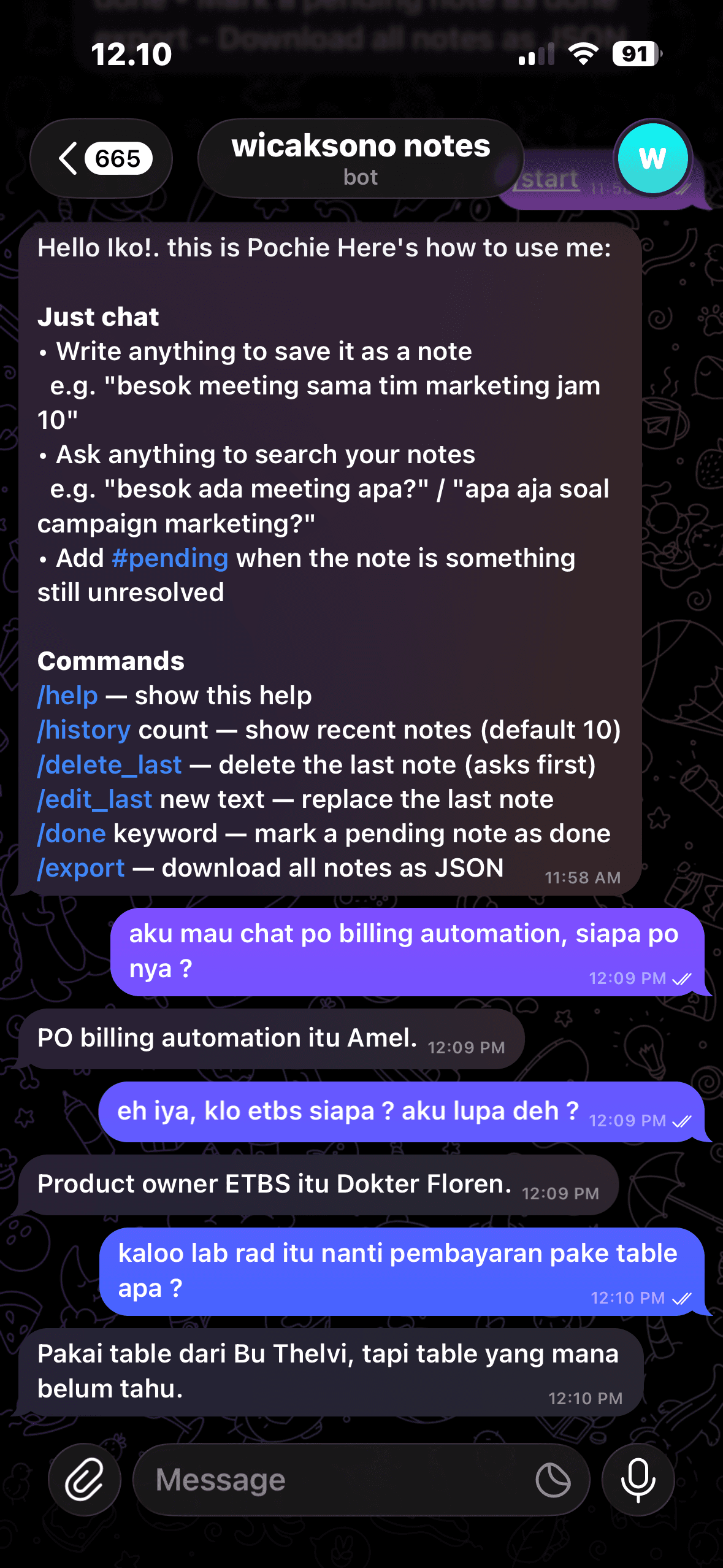 Personal Second Brain Telegram